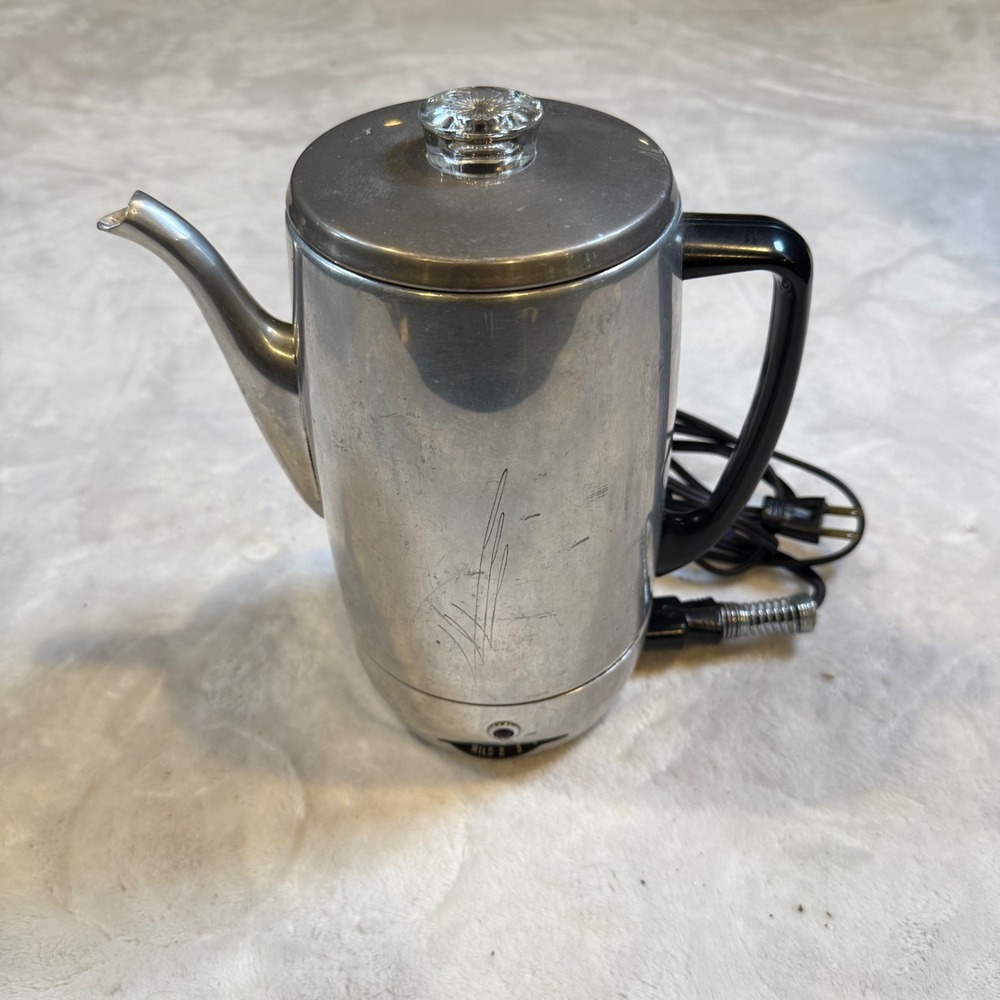 Vintage Dominion Electric 10 Cup Coffee Percolator Model 1603-D Aluminum USA